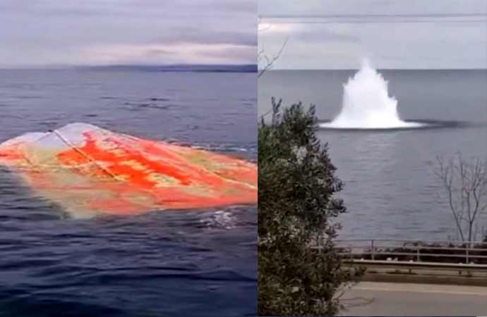Rusya-Ukrayna savaşında sabotaj amaçlı kullanıldığından şüphelenilen tekne Trabzon’da patlatıldı!