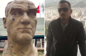 Atatürk büstüne baltayla saldıran provokatör ifadesi alınıp serbest bırakıldı