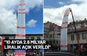 CHP’den AKP belediyeye tam 20 metrelik ‘parsel parsel’ pankartı!