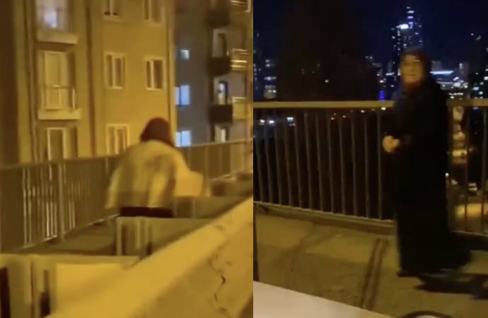 İmamoğlu’nun afişini söken kadın kameraya yakalanınca küfür etti