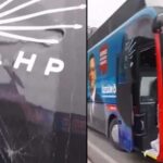 Trabzon’da CHP otobüsüne taşlı saldırı
