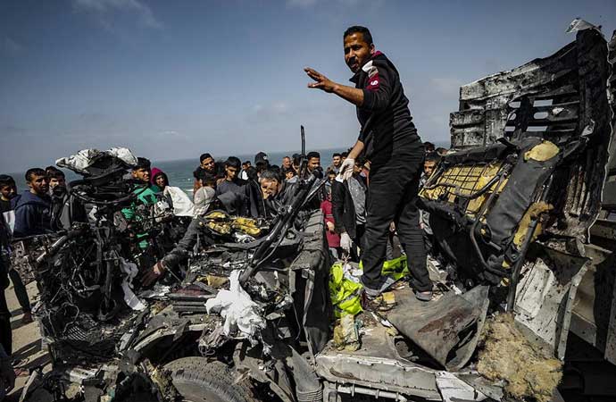 İsrail, Gazze, insani yardım aracı, saldırı 