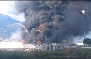 İzmir’de kimyasal madde bulunan depoda yangın!