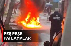 İstanbul’da park halindeki elektrikli otomobil alevler içinde kaldı