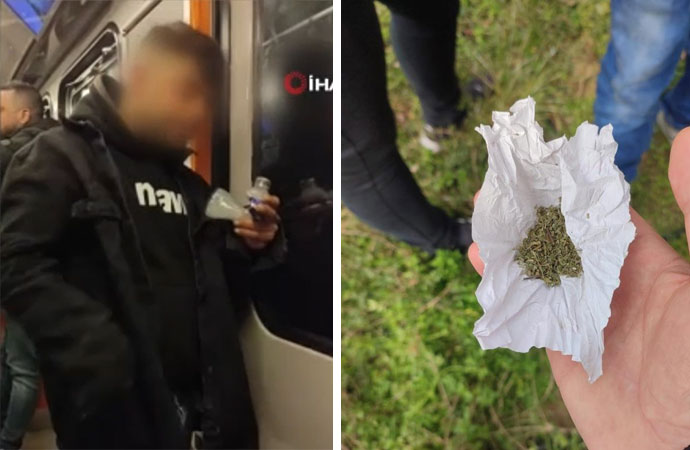 Metroda uyuşturucu madde kullanan şüpheli serbest bırakıldı