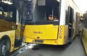 Gaziosmanpaşa’da İETT otobüsü duraktaki otobüslere çarptı!