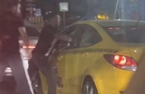 Pendik’te trafiğin ortasında taksiciye saldırı