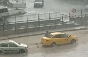 Amasya’yı sel bastı! Sulara kapılıp sürüklenen kadını taksici kurtardı