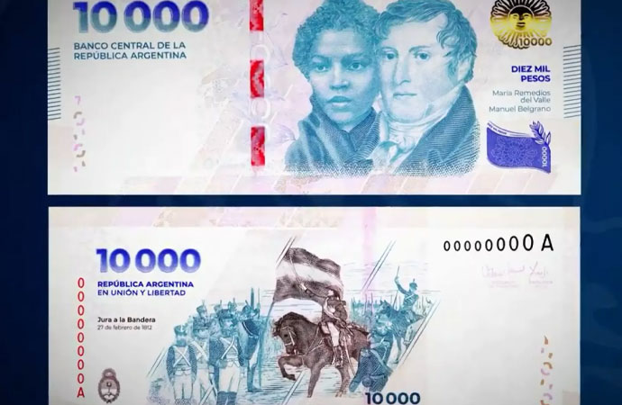 Enflasyonla boğuşan Arjantin’de 10 bin pesoluk banknot çıktı! Değeri 11 dolar
