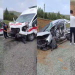 Ambulans ve hafif ticari araç çarpıştı: 7 yaralı