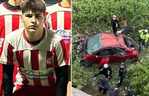 140 km hızla giden araba istinat duvarından düştü! Genç futbolcu hayatını kaybetti