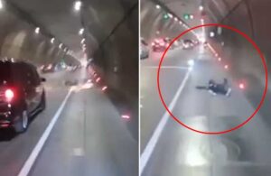 Motosiklet kazası, İstanbul, Dolmabahçe Tüneli, trafik kazası