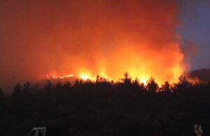 İzmir’deki orman yangını söndürüldü! Bir mahalle tahliye edildi