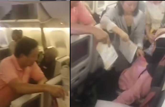 Kliması bozulan uçakta yolcular baygınlık geçirdi