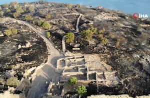 Çanakkale’deki yangında 7 bin yıllık Assos Ören Yeri ile Athena Tapınağı’nın etrafındaki alan da zarar gördü