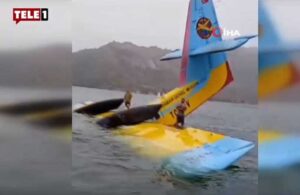 Göle batan yangın söndürme uçağının pilotları böyle kurtarıldı