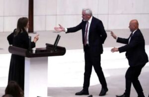 Meclis’te ‘şerefsiz’ gerilimi! AKP’li Ensarioğlu, Beştaş’ın üzerine yürüdü