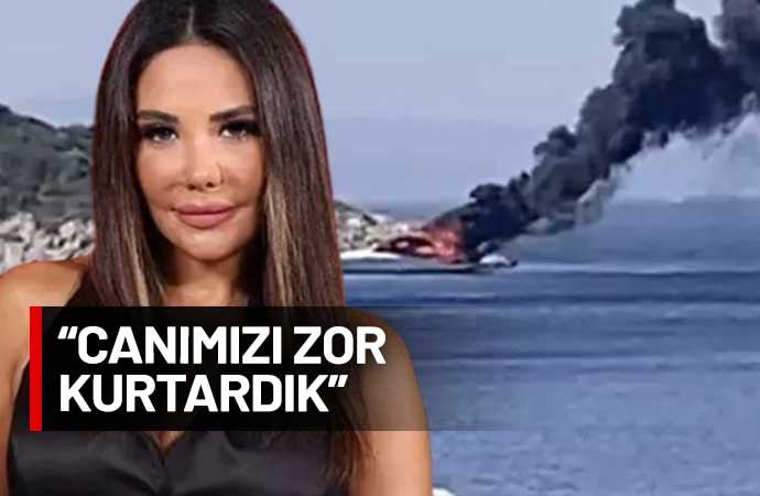 Esra Balamir’in içinde bulunduğu tekne alev alev yandı