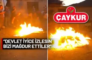 Erdoğan’ın memleketinde Çaykur protestosu! Üretici mahsulü ateşe verdi