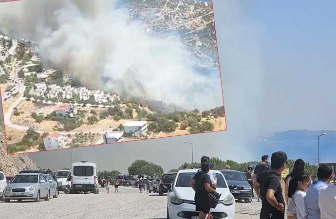 İzmir Dikili’deki orman yangını 8 saat sonra söndürüldü