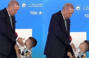 Erdoğan elini öpmeyen çocuğa tokat attı