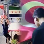 Suriye’de Türk bayrağına saldıran şüpheli, bayrağı öpüp özür diledi