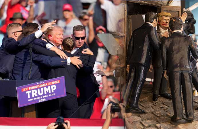 Trump’a suikast girişimi turistler için heykelcik oldu