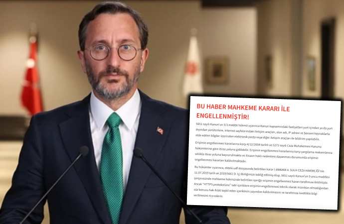 Fahrettin Altun kendisiyle ilgili haberlere yayın yasağı getirtti