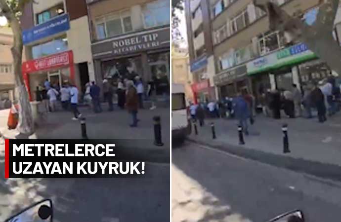 İstanbul Fatih'teki Kent Lokantası önünde uzayan kuyruk yoksulluğu gözler önüne serdi. O anları kaydeden motosiklet sürücüsü, videoyu “Afrika değil Türkiye” notuyla paylaştı.