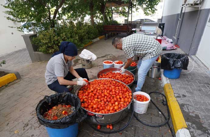 Domatesi tarlada kalan çiftçi, Büyükşehir aracılığıyla ihtiyaç sahiplerine bağışladı