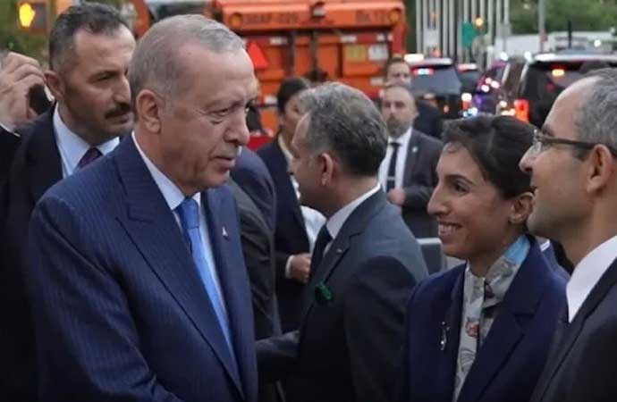 Eski Merkez Bankası Başkanı Hafize Gaye Erkan, AKP’li Cumhurbaşkanı Recep Tayyip Erdoğan'ı ABD'de karşılayan heyette yer aldı.